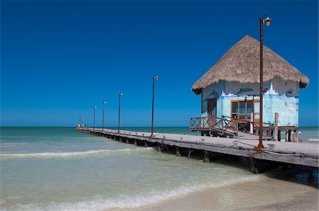 Strand, Hütte und Dock, Isla Holbox, Quintana Roo, Mexiko Stockbilder - Lizenzpflichtiges, Bildnummer: 700-05854906