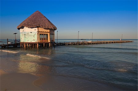 Cabane et Dock, Isla Holbox, Quintana Roo, Mexique Photographie de stock - Rights-Managed, Code: 700-05854907