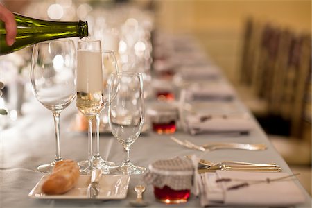 serving the foods - Pouring Champagne Stock Photo - Rights-Managed, Code: 700-05855054