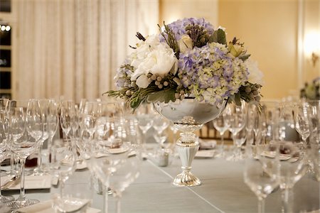 purple interior colors - Centerpiece on Table Stock Photo - Rights-Managed, Code: 700-05855060