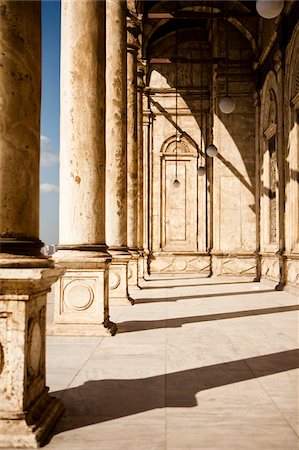 Colonnade, la mosquée de Mohammed Ali, citadelle de Saladin, le Caire, Egypte Photographie de stock - Rights-Managed, Code: 700-05855089