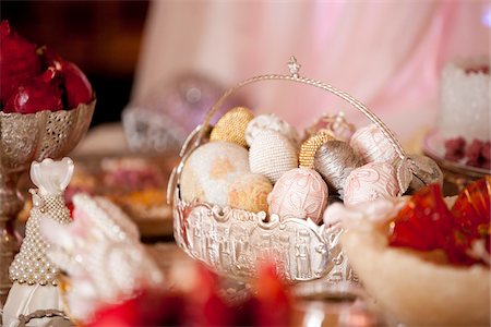 eggs on table - Basket of Decorated Eggs Stock Photo - Rights-Managed, Code: 700-05855241