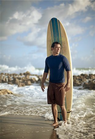 surfboard mature man - Portrait of Surfer with Surfboard Stock Photo - Rights-Managed, Code: 700-05947669