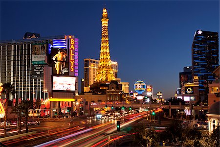 Las Vegas Strip at Night, Las Vegas, Nevada, USA Foto de stock - Direito Controlado, Número: 700-05948230