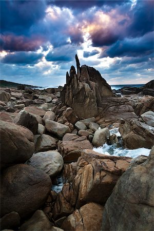 sunset water coastal not people - Rocky Coast, Mushirose, Tokunoshima Island, Kagoshima Prefecture, Japan Stock Photo - Rights-Managed, Code: 700-05974001