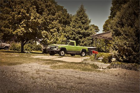 suburban sky - Pickup Truck Parked in Driveway, Fredonia, Utah, USA Stock Photo - Rights-Managed, Code: 700-05974129