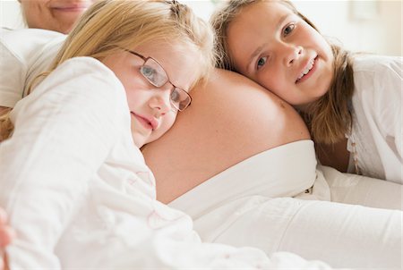 pregnant close up - Pregnant Mother with Daughters Stock Photo - Rights-Managed, Code: 700-05973070