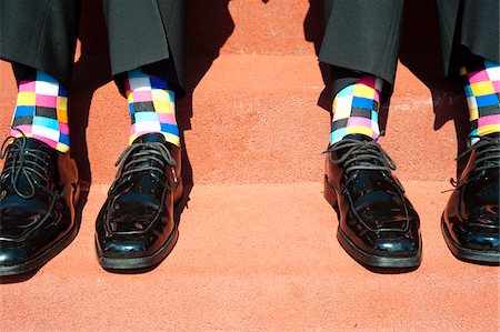 Checked Socks and Dress Shoes Foto de stock - Con derechos protegidos, Código: 700-05973655