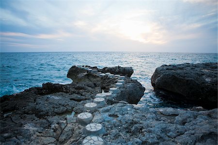 stone (small piece of rock) - Stepping Stones Leading to Ocean Stock Photo - Rights-Managed, Code: 700-05973660