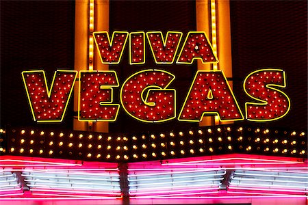 enseigne lumineuse - Enseigne au néon, Las Vegas, Nevada, USA Photographie de stock - Rights-Managed, Code: 700-05973959