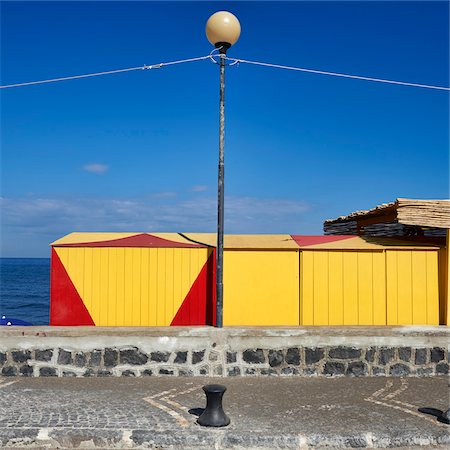 european beach huts - Chiaiolella Beach, Isle of Procida, Campania, Italy Stock Photo - Rights-Managed, Code: 700-06009145