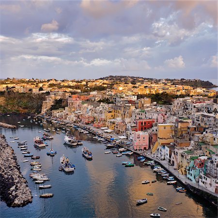 Overview of Corricella, Isle of Procida, Campania, Italy Stock Photo - Rights-Managed, Code: 700-06009158