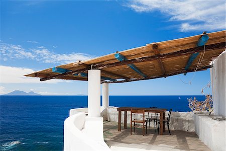 rooftop - House Patio, Ginostra, Stromboli Island, Aeolian Islands, Province of Messina, Sicily, Italy Stock Photo - Rights-Managed, Code: 700-06009160