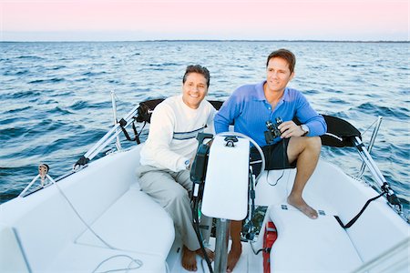 ship wheel - Two Men on Boat Stock Photo - Rights-Managed, Code: 700-06009230