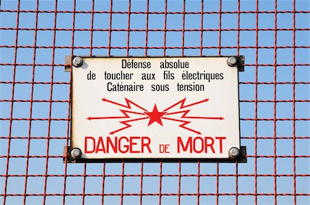 death hanging - Electrocution Warning Sign Stock Photo - Rights-Managed, Code: 700-06025194