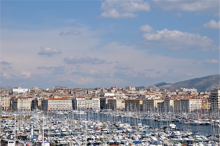 Vieux-Port and City, Marseille, Bouches-du-Rhone, Marseille, France Stock Photo - Rights-Managed, Code: 700-06025198