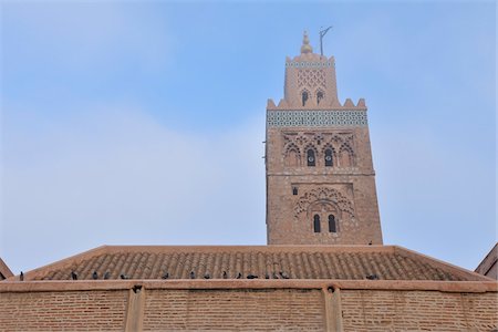 simsearch:700-06334588,k - Koutoubia Moschee im Morgennebel, Marrakesch, Marokko Stockbilder - Lizenzpflichtiges, Bildnummer: 700-06037971