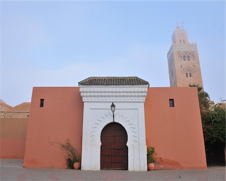 Koutoubia Mosque in Morning Mist, Marrakech, Morocco Foto de stock - Con derechos protegidos, Código: 700-06037973