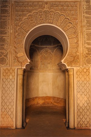 elaborado - Ben Youssef Madrasa, Marrakech, Morocco Foto de stock - Con derechos protegidos, Código: 700-06038031