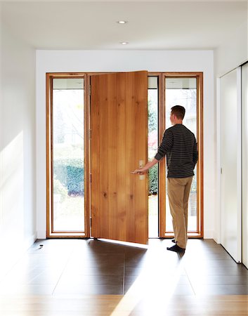 foyer residential home - Man Opening Door Stock Photo - Rights-Managed, Code: 700-06038231