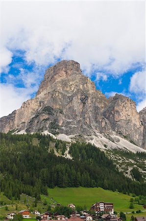 Passo Gardena and Sella Group, Corvara, Val Gardena, South Tyrol, Trentino Alto Adige, Italy Fotografie stock - Rights-Managed, Codice: 700-06109494