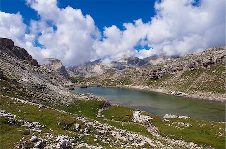 Lake at Puez-Geisler Nature Park, Sella Group, Val Gardena, South Tyrol, Trentino Alto Adige, Italy Foto de stock - Con derechos protegidos, Código: 700-06109500