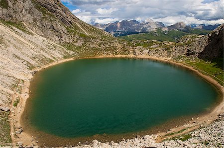 sella group - Bergsee, Corvara, Südtirol, Trentino Alto Adige, Italien Stockbilder - Lizenzpflichtiges, Bildnummer: 700-06109501