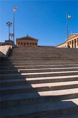 filadelfia - Steps at Philadelphia Museum of Art, Philadelphia, Pennsylvania, USA Foto de stock - Con derechos protegidos, Código: 700-06109808