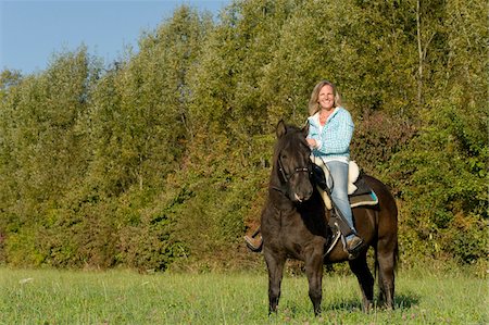 Portrait of Woman Riding Pony Stock Photo - Rights-Managed, Code: 700-06119561