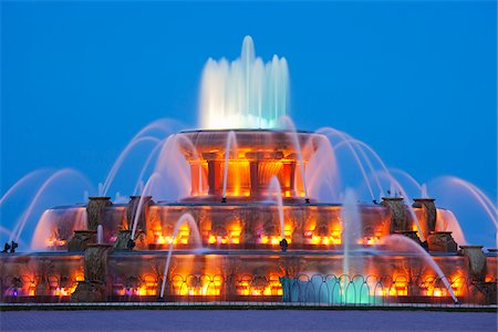 Buckingham Fountain, Grant Park, Chicago, Illinois, USA Photographie de stock - Rights-Managed, Code: 700-06125627