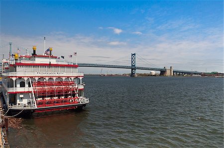 schaufelraddampfer - Paddlewheel Riverboat, Philadelphia, Pennsylvania, USA Foto de stock - Con derechos protegidos, Código: 700-06145036