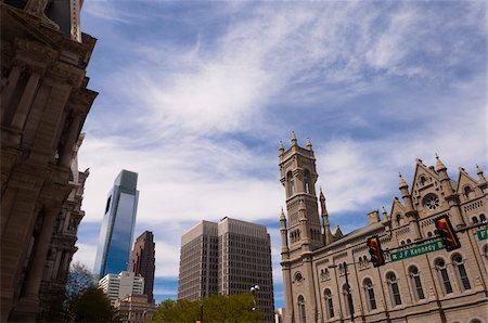 semaforo rosso - City Hall, Philadelphia, Pennsylvania, USA Fotografie stock - Rights-Managed, Codice: 700-06145039