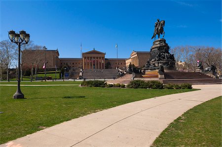 sculpture in america - Washington Statue at Eakins Oval, Philadelphia, Pennsylvania, USA Stock Photo - Rights-Managed, Code: 700-06145045