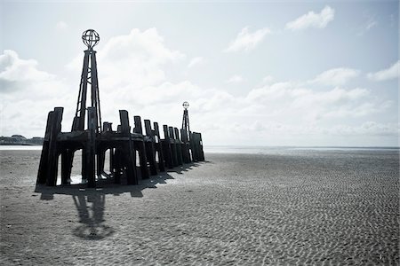 Old Pier Blackpool Beach, Blackpool, Lancashire, England Stock Photo - Rights-Managed, Code: 700-06199232