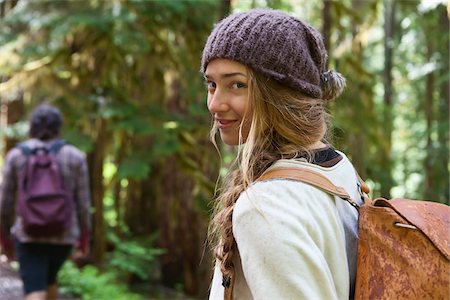 Portrait of Young Woman in Forest Foto de stock - Con derechos protegidos, Código: 700-06190626