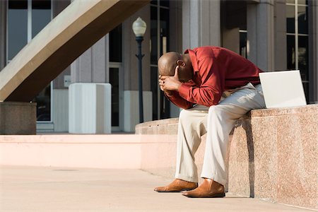 Businessman with Head in Hands Stock Photo - Rights-Managed, Code: 700-06282134