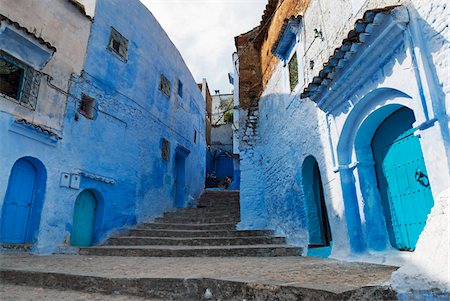 City Stairs, Chefchaouen, Chefchaouen Province, Tangier-Tetouan Region, Morocco Foto de stock - Con derechos protegidos, Código: 700-06334572