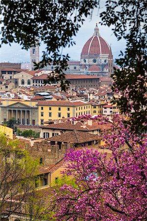 duomo - Basilica di Santa Maria del Fiore and City, Florence, Tuscany, Italy Stock Photo - Rights-Managed, Code: 700-06334638