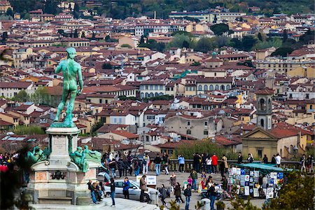 david de michelangelo - Statue of David by Michelangelo at Piazalle Michelangelo, Florence, Tuscany, Italy Foto de stock - Con derechos protegidos, Código: 700-06334648