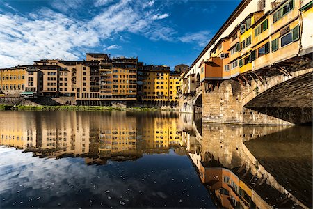 famous bridge europe capital city - Ponte Vecchio over Arno River, Florence, Tuscany, Italy Stock Photo - Rights-Managed, Code: 700-06334657