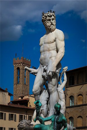 simsearch:700-06334630,k - Fountain of Neptune in Piazza della Signoria, Florence, Tuscany, Italy Foto de stock - Con derechos protegidos, Código: 700-06334677