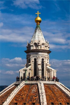 spitze (höhe) - Nahaufnahme der Kuppel der Basilika di Santa Maria del Fiore, Florenz, Toskana, Italien Stockbilder - Lizenzpflichtiges, Bildnummer: 700-06334685