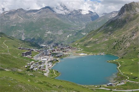 simsearch:700-05524314,k - Overview of Tignes, Tarentaise Valley, Savoie, Rhone-Alpes Region, France Stock Photo - Rights-Managed, Code: 700-06355107