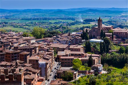 siena - Overview of City with Santa Maria del Servi, Siena, Tuscany, Italy Foto de stock - Direito Controlado, Número: 700-06367786