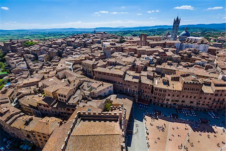piazza - Overview of City, Siena, Tuscany, Italy Stock Photo - Rights-Managed, Code: 700-06367781