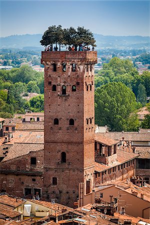 public garden - Guinigi Tower, Lucca, Tuscany, Italy Stock Photo - Rights-Managed, Code: 700-06367795