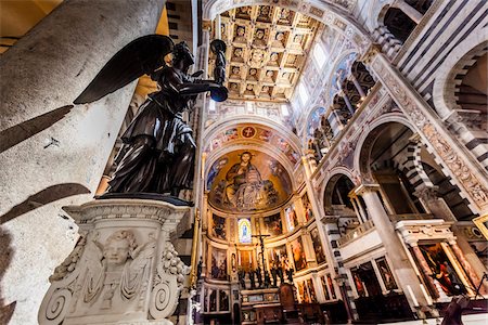 Intérieur de Santa Maria Assunta, Pise, Toscane, Italie Photographie de stock - Rights-Managed, Code: 700-06367823