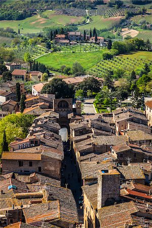 san gimignano - Overview of San Gimignano, Siena Province, Tuscany, Italy Stock Photo - Rights-Managed, Code: 700-06367905