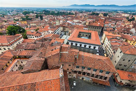 piazza - City Overview from Bell Tower in Piazza del Duomo, Pistoia, Tuscany, Italy Stock Photo - Rights-Managed, Code: 700-06368012