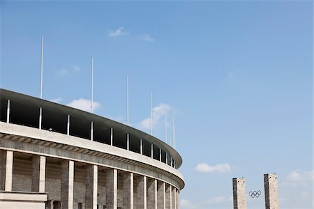 round tower - Olympiastadion and Blue Sky, Berlin, Germany Stock Photo - Rights-Managed, Code: 700-06368095